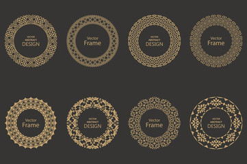 Set of monogram line vintage frames