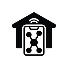Black solid icon for smart home