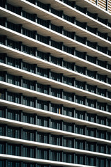 Architectural details of the Los Angeles Department of Water and Power John Ferraro Office Building in downtown Los Angeles, California