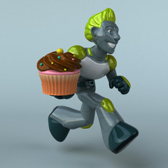 Green Robot - 3D Illustration