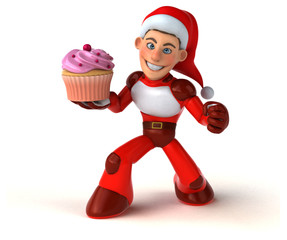 Fun Super Santa Claus - 3D Illustration