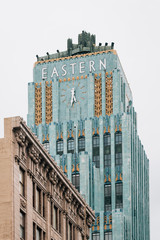 Entrance facade of the Eastern Columbia Building in downtown Los Angeles, California