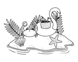 Summer and vacation icon set design