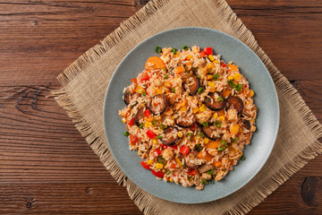 Traditional jambalaya.