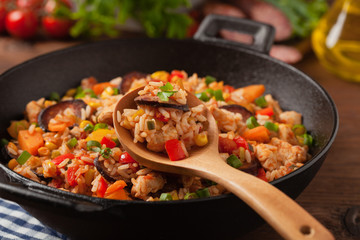 Traditional jambalaya.