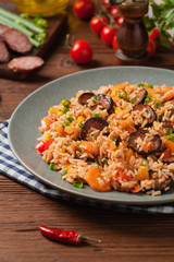 Traditional jambalaya.