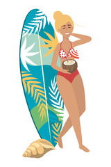 Girl with swim wear design
