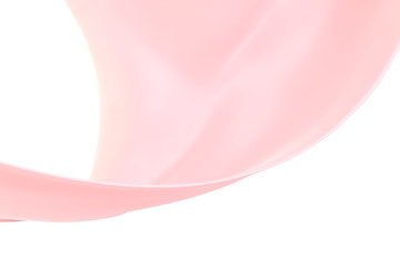 Pink fabric isolated on white background 3D Render