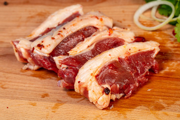 Raw lamb meat