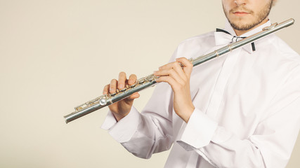 Flute music playing flutist musician performer © anetlanda
