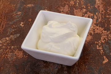 Sour cream in the bowl