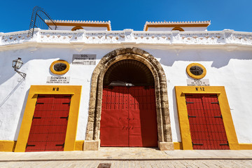 Seville Real Maestranza bullring plaza toros de Sevilla in andalusia Spain .