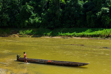 Embera Ethnic Group Community, Chagres River, Chagres National Park, Colon Province, Panama,...