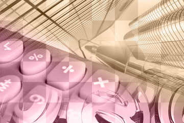 Mail signs, graph and pen