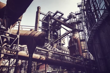 Zelfklevend Fotobehang old abandoned metallurgy steel factory © ronstik