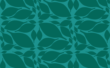 Leaves pattern with blue endless background