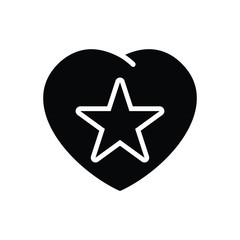 Black solid icon for favorites