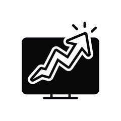 Black solid icon for growth traffic