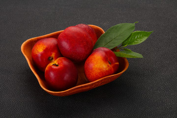 Sweet tasty ripe few nectarines