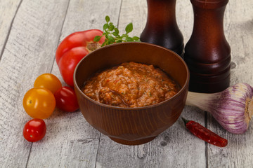Famous Spanish gazpacho tomato soup