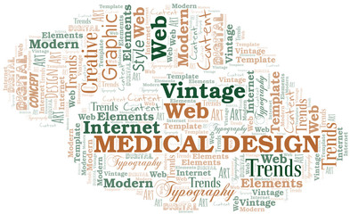 Fototapeta premium Medical Design word cloud. Wordcloud made with text only.