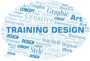 Training Design word cloud. Wordcloud made with text only.