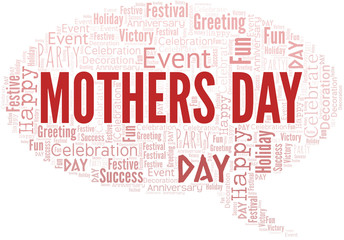 Mothers Day Word Cloud. Wordcloud Made With Text.