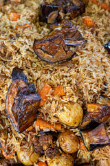 Close up of Maqluba arab dish