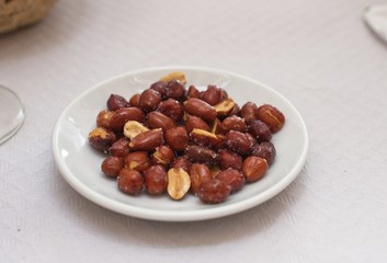 Peanuts plate traditional spanish tapas