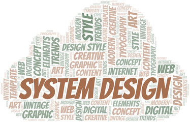 Obraz premium System Design word cloud. Wordcloud made with text only.
