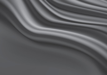 Grey fabric curtain wave with black space design modern luxury background texture vector illustration. 