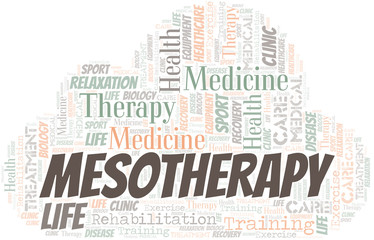 Obraz premium Mesotherapy word cloud. Wordcloud made with text only.