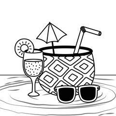 Isolated pineapple cocktail design vector illustration