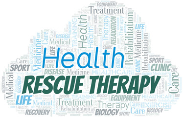 Rescue Therapy word cloud. Wordcloud made with text only.
