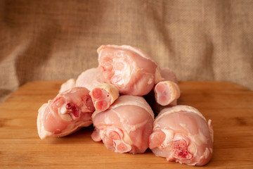 chicken legs prepared for cooking