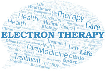 Electron Therapy word cloud. Wordcloud made with text only.