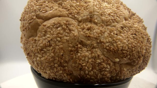 Small Round Grain Sesame Breads with Sesame Seed in a Bowl