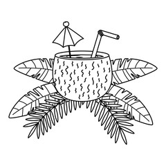 Isolated coconut cocktail design vector illustration