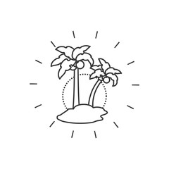 tropical beach palms summer icon