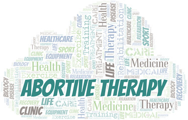 Fototapeta premium Abortive Therapy word cloud. Wordcloud made with text only.
