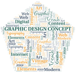 Graphic Design Concept word cloud. Wordcloud made with text only.
