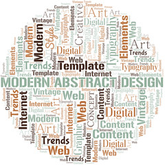Modern Abstract Design word cloud. Wordcloud made with text only.