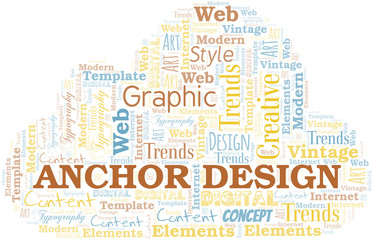 Anchor Design word cloud. Wordcloud made with text only.