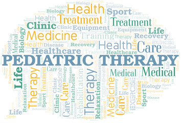 Pediatric Therapy word cloud. Wordcloud made with text only.
