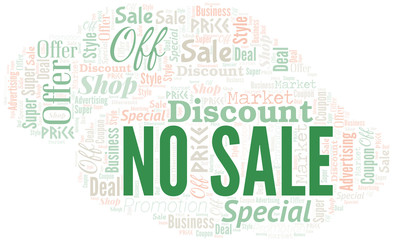 No Sale Word Cloud. Wordcloud Made With Text.