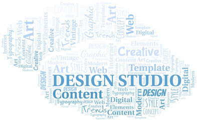 Design Studio word cloud. Wordcloud made with text only.