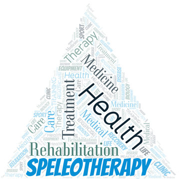 Speleotherapy word cloud. Wordcloud made with text only.