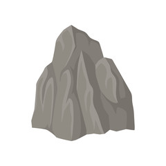 Dark gray high cliff. Vector illustration on white background.