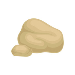 Two beige stones. Vector illustration on white background.