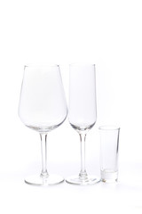 alcohol   glasses on a white background